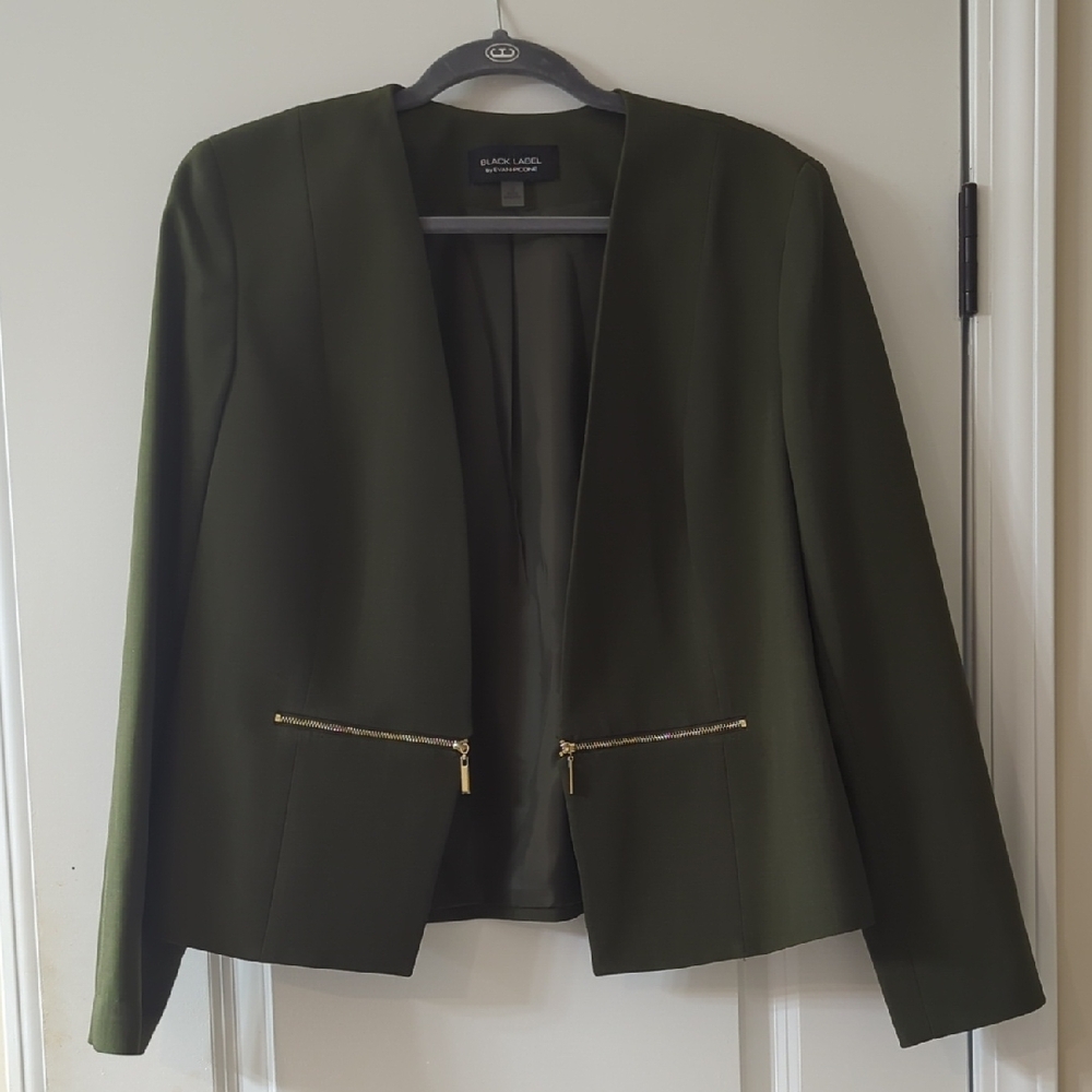 Black Label Olive Green Women's Blazer